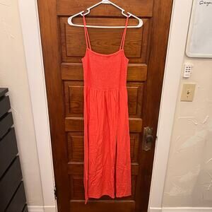 Z Supply Bayside Linen Maxi Dress Persimmon sz XS NWT's $129 Women's